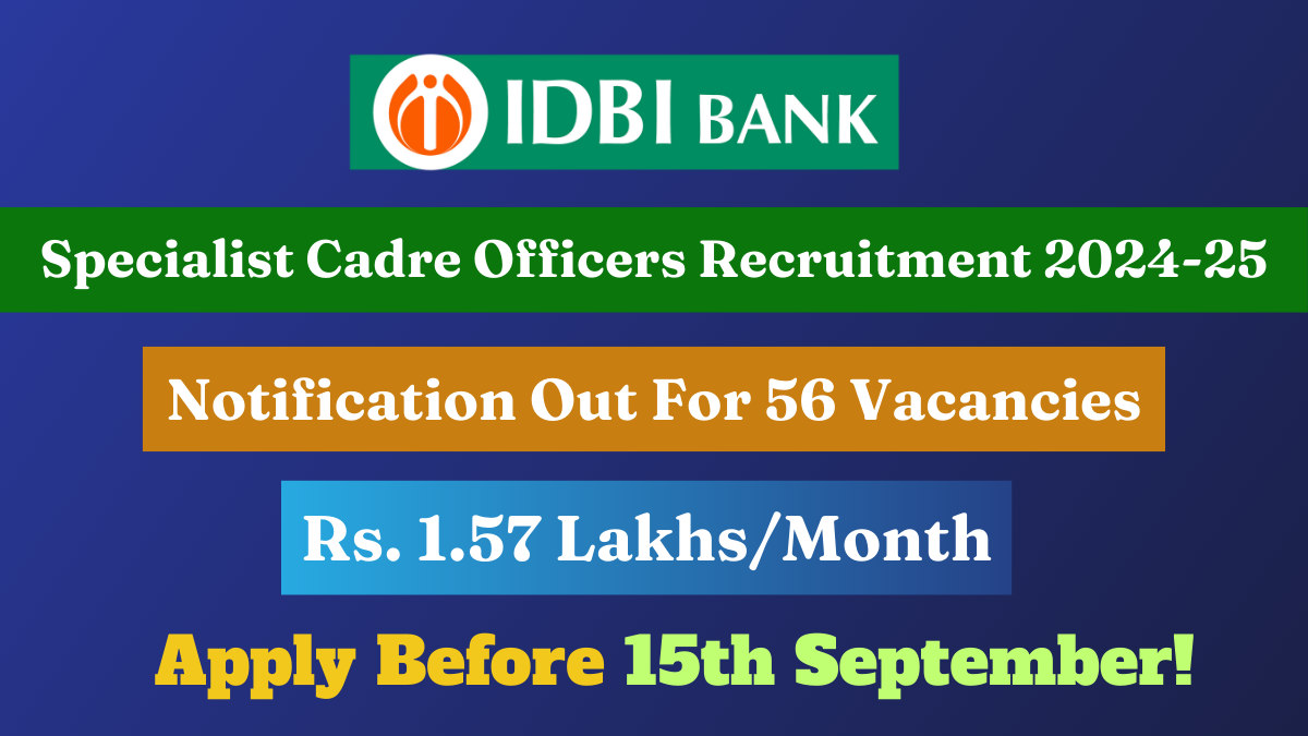 IDBI Bank Specialist Cadre Officers Recruitment 2024-25